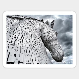 Kelpie against the sky II - The Kelpies, Falkirk, Scotland Sticker